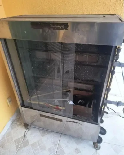 Frangueira com 20 espetos profissional e Fritadeira Dupla da Croydon puro inox industrial 