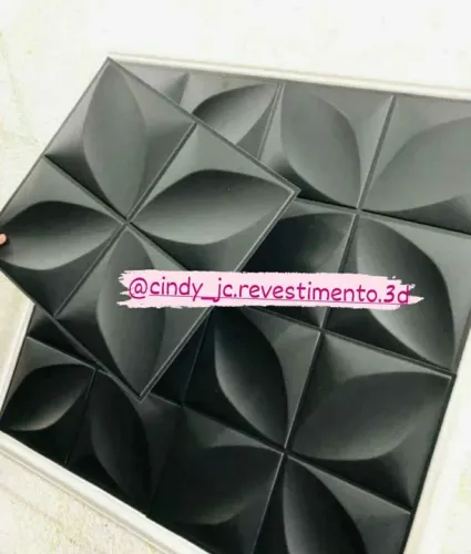 Placas Revestimento 3D Pvc Preto ? Pétalas 