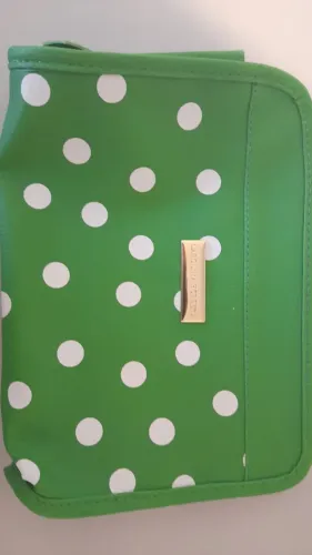 Necessaire Feminina Verde com Bolinhas