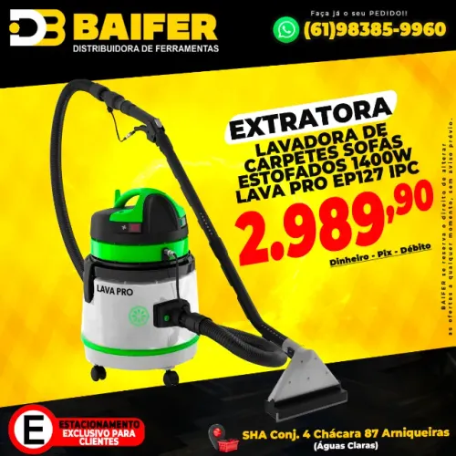 Extratora Lavadora de Carpetes Sofás Estofados 1400w Lava-Pro EP127 Ipc