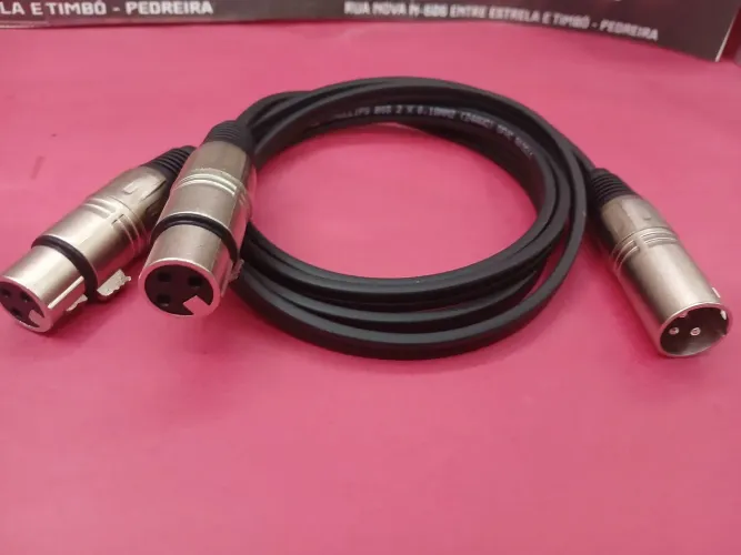 Cabo Splinter XLR macho para 2 fêmea 1 metro
