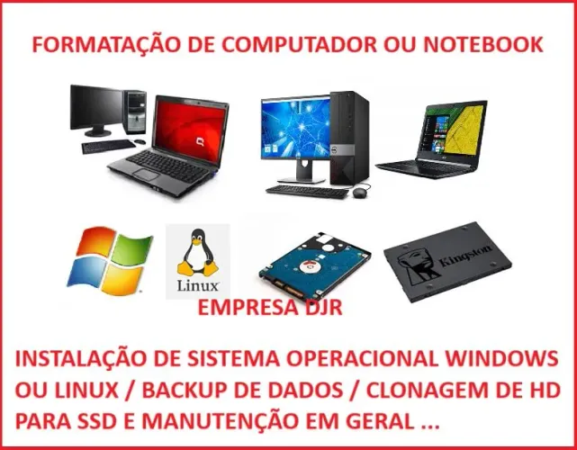 Formatação de Computadores e Notebooks