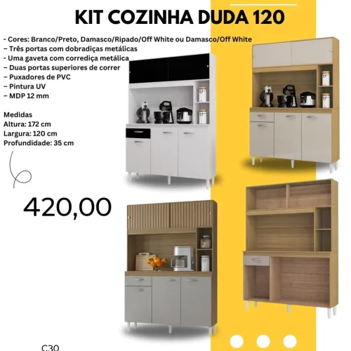 Kit Cozinha Duda 120 - Cores Variadas / pague na entrega