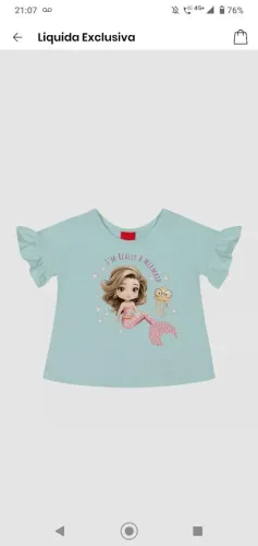 Blusa Sereias Kyly - tamanho M ou G