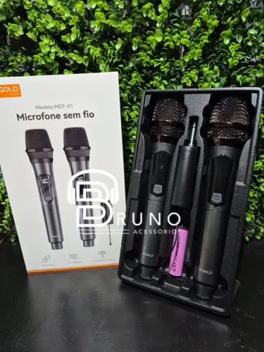 Microfone Sem Fio Duplo Karaokê
