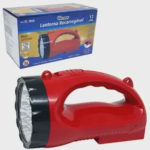 LANTERNA 12 LED RECARREGAVEL EL-1868 C/ALCA WESTERN