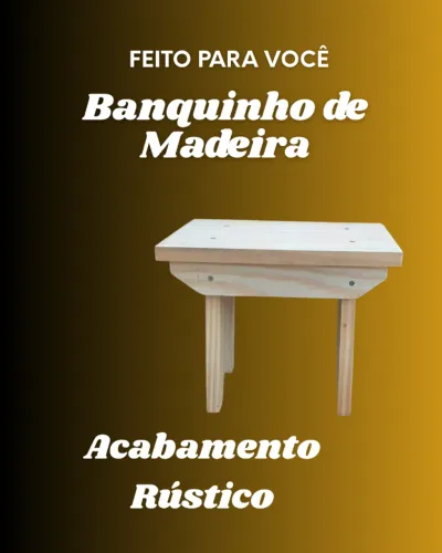 Banquinho de Madeira Mini Pallets Assento