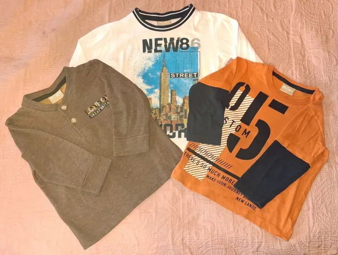 Lote de Camiseta manga longa Milon - 3 peças - tam 01