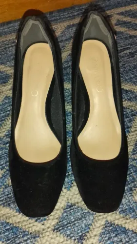 Scarpin Preto Avelulado Via Uno Tamanho 36