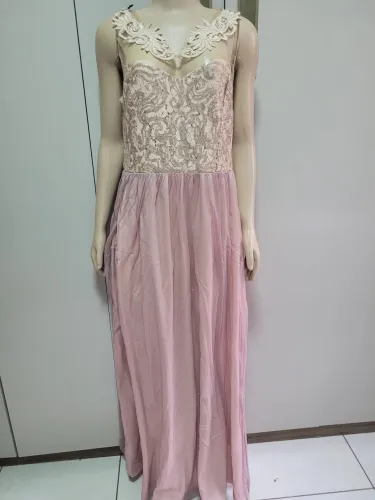 vestido  de festa longo,  com tule e paetê,  tam 44, novo