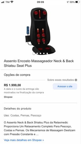 Cadeira de massagem