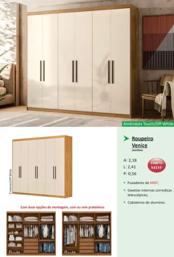 Guarda Roupa 6 portas 100% MDF - Promoção