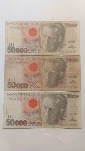 Notas cinquenta mil cruzeiros 50.000,00