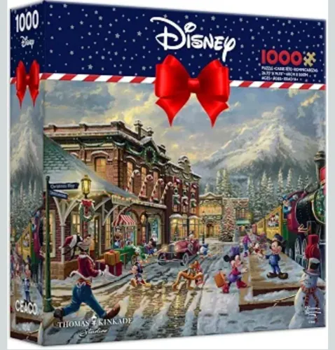 Quebra-cabeça Ceaco Thomas Kinkade, Disney Candy Cane Express 1000 peças<br>