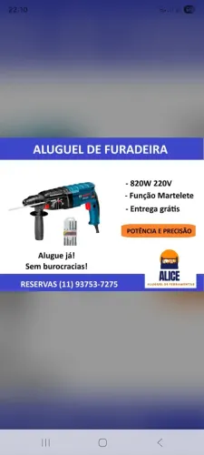 Aluguel de Ferramentas
