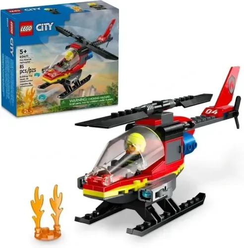 Lego Set City Fire 60411 Helicóptero de Resgate dos Bombeiros 85 peças