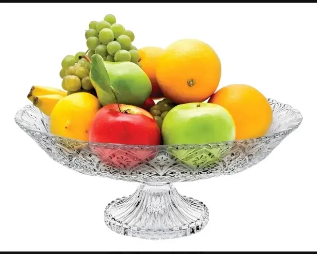 Fruteira toffee de vidro glass resistente moderno prático 33cm 2500ml opção presente