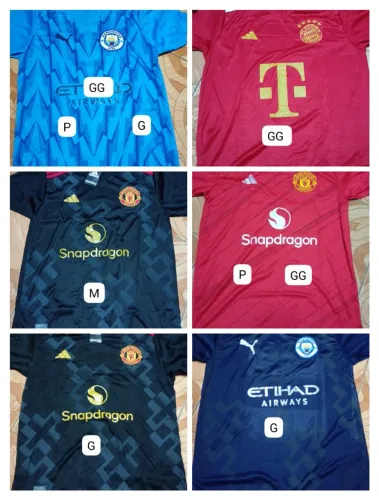 Camisas de times, nacionais e internacionais