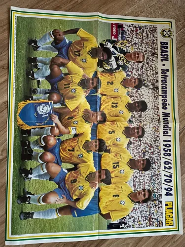 Pôster Placar do Brasil Tetracampeão 1994 e Palmeiras 