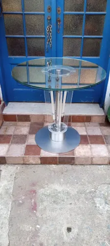 Mesa acrílico inox vidro espelhada 