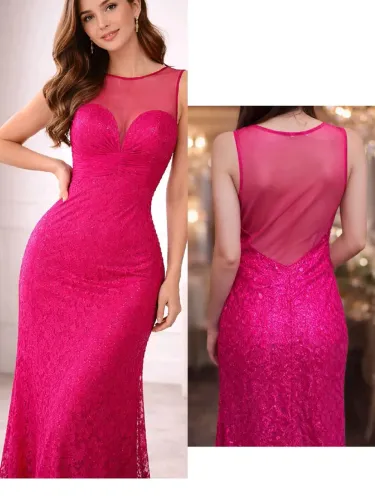 Vestido Rosa de festa brilhoso