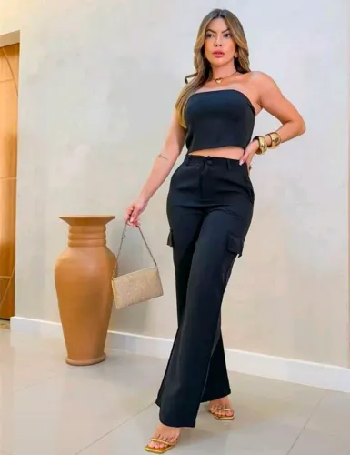 Conjunto Preto Cargo Alfaiataria