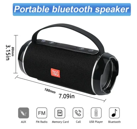 Caixa De Som Bluetooth Portátil T&G