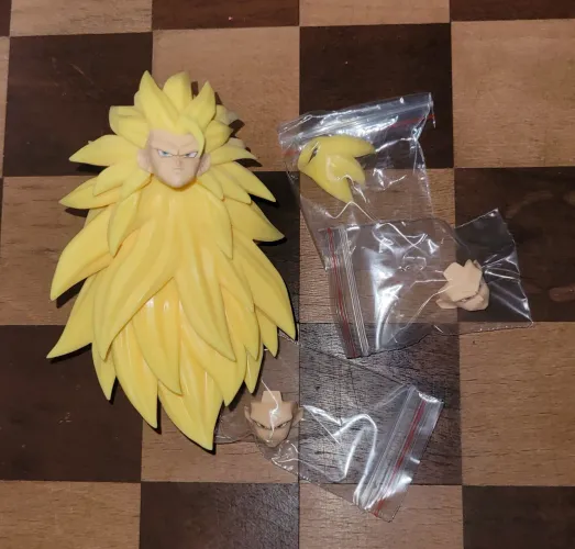 Cabeça Head Goku Ssj3 Recustom para corpo Kong Demoniacal Fit Bandai