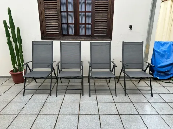 Kit 4 Cadeiras de Quintal Reclináveis