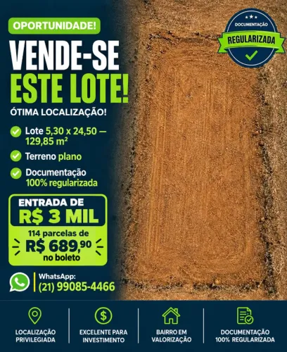 Oportunidade Terreno Plano Parcelamento Direto Empresa