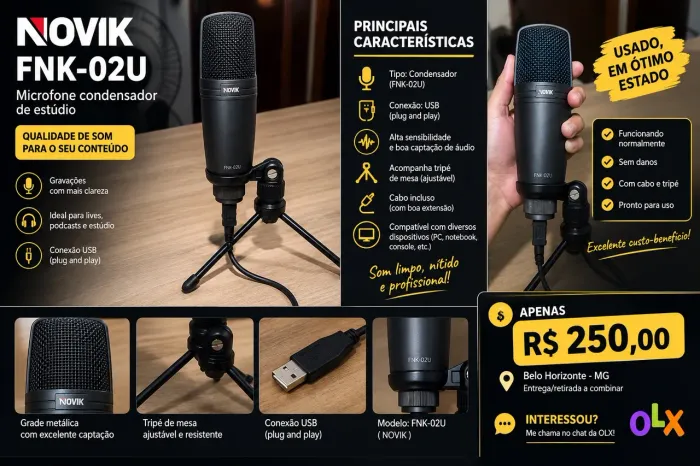 Microfone condensador (o mesmo do Diggo)