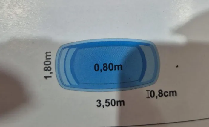 Piscina de fibra 3,50x1,80x0,80
