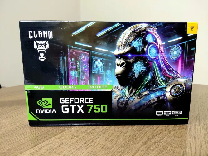 Placa de Vídeo GTX 750 4GB DDR5 CLANM - NOVA E LACRADA