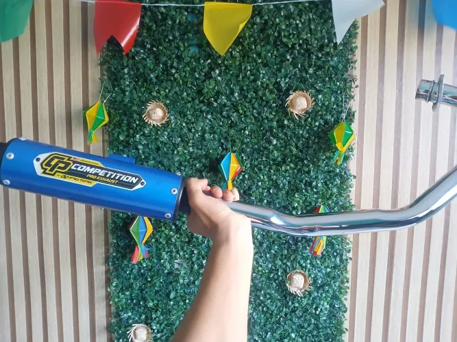 Escapamento GP COMPETITION Pro Tork (Azul+Cromado).