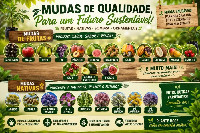 Mudas frutíferas e nativas de ótima qualidade