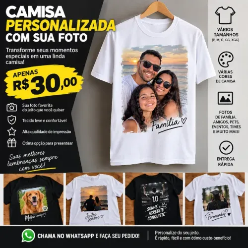 CAMISA PERSONALIZADA COM SUA FOTO ?