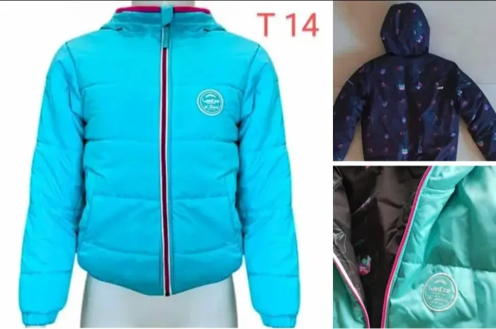 Jaqueta dupla face, térmica, impermeável, nova, T 14, Wadze Decathlonn