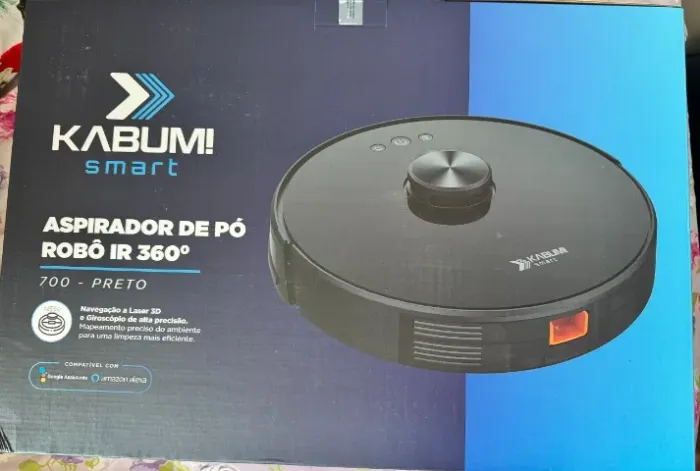 Robô Aspirador KaBuM! Smart 700 Laser 3D 2000Pa HEPA Alexa Preto