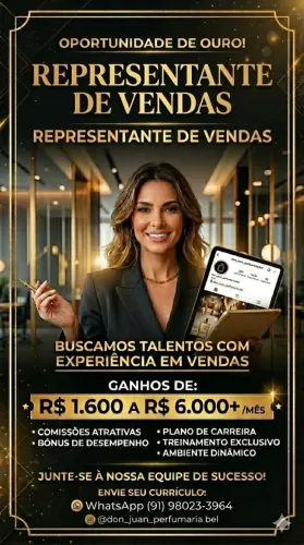 Representante de vendas (com ou sem experiência)