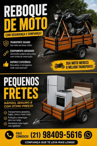 Reboque de moto e pequenos fretes