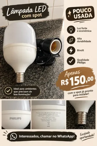 Vendo spot com lâmpada led de 80w