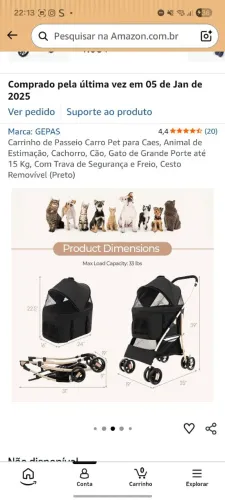 Caixa / carrinho Transporte pet
