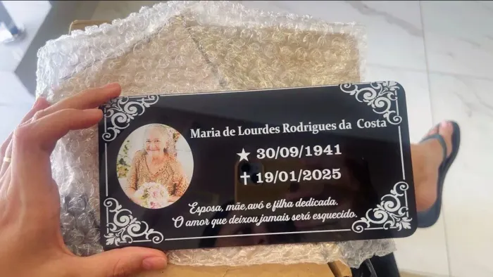 Placa para lápide em ACM 30x20 cm