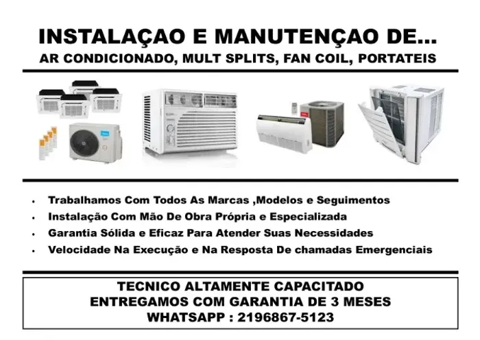 INSTALAÇÃO /CONSERTO E MANUTENÇAO DE AR CONDICIONADOS