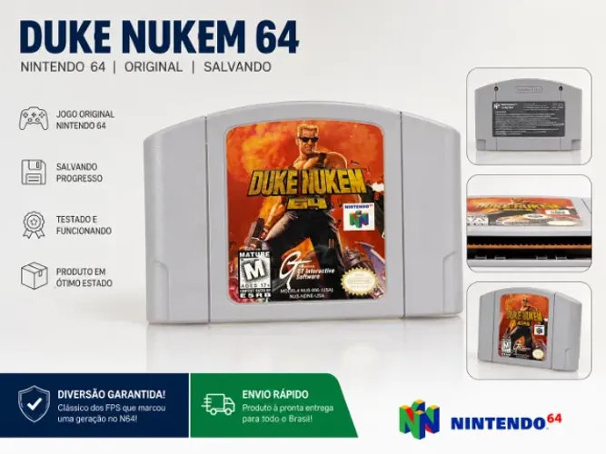 Duke Nukem 64 Original Nintendo 64 N64 - Cartucho - Testado e Funcionando