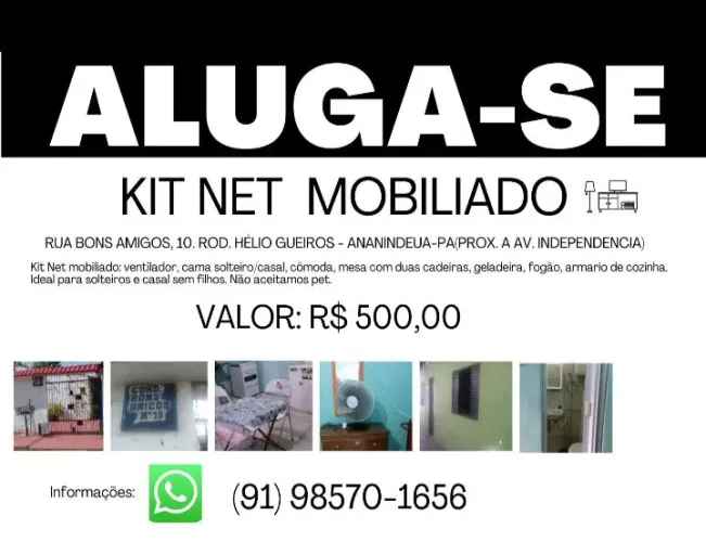 Kit Net Mobiliado e semi Mobiliado