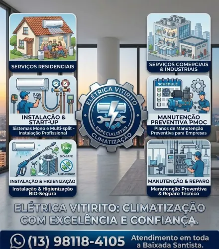 Elétrica Vitirito instalação e manutenção de ar condicionado