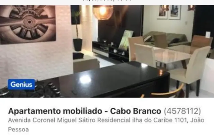 Apartamento mobiliado em Cabo Branco