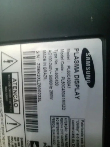 Tv Samsung plasma pl50c430a1 com tela escura e cores embaralhada