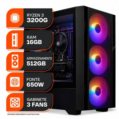 Ryzen 3 3200G gabinete completo